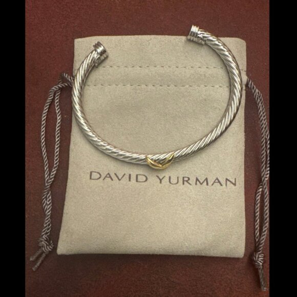 David Yurman X CLASSIC CABLE STATION BRACELET - 925 Silver with 14K Gold, 5mm - Picture 6 of 6